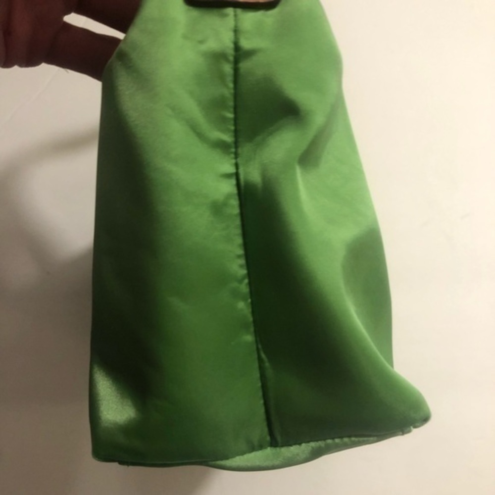 Coach vintage y2k green satin mini bag leather trim - Picture 10 of 13
